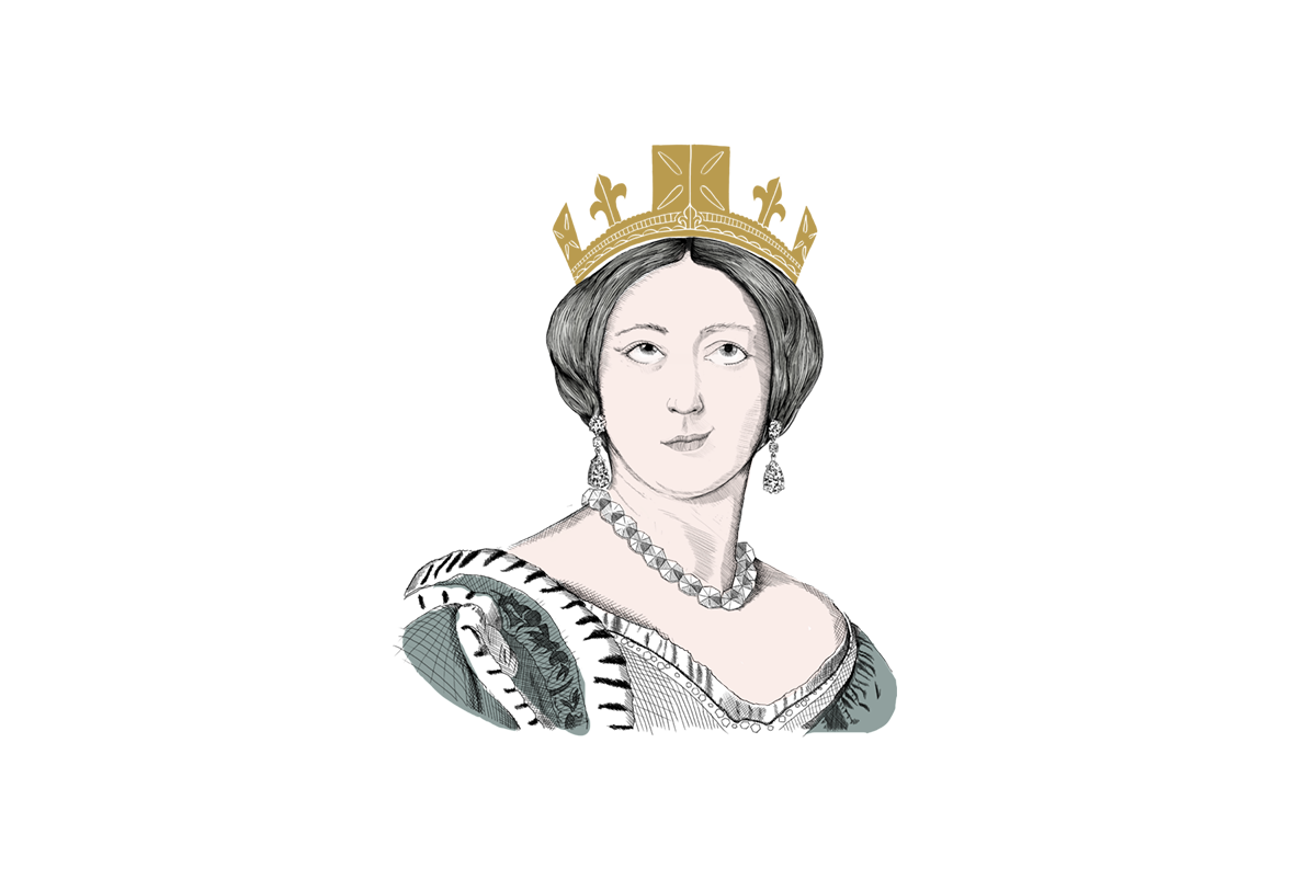 Hand drawn illustration of Queen Victoria